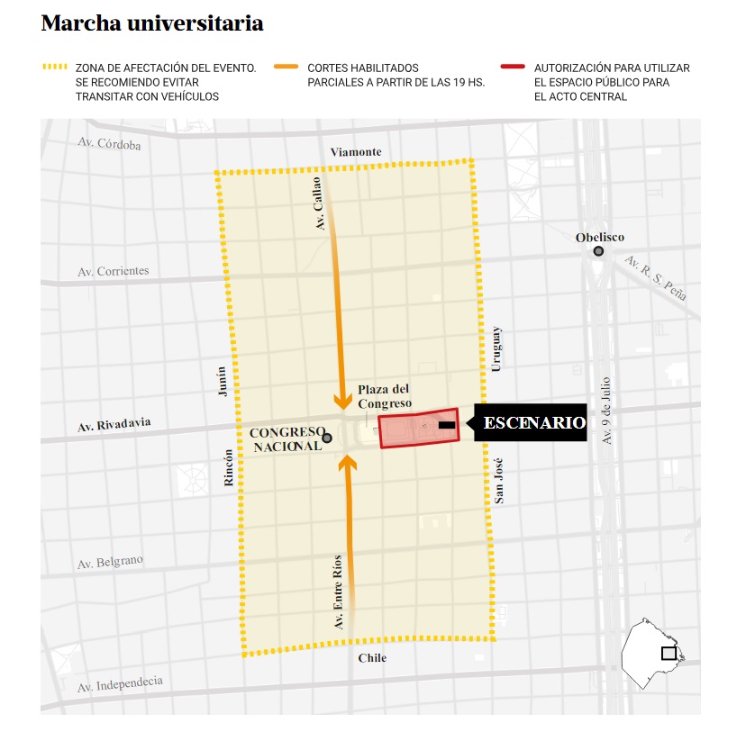 Cortes de calles: todo lo que hay que saber sobre la marcha universitaria 1 MARCHA